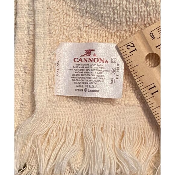 Vintage Cannon Bulbs Plants Kitchen Towel Fringe 100% Cotton Made In USA - Picture 5 of 6